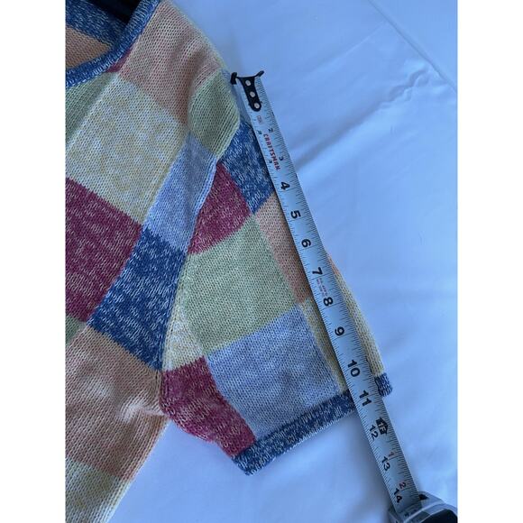 Christopher & Banks Size Medium Patchwork Sweater Cardigan Cottage Vintage - Picture 7 of 9